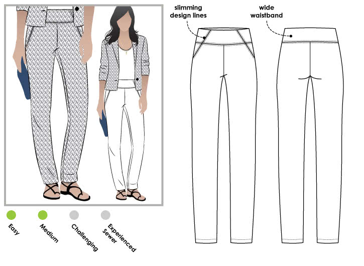 Style Arc Sewing Pattern Darby Pants Trousers Sizes 10-22